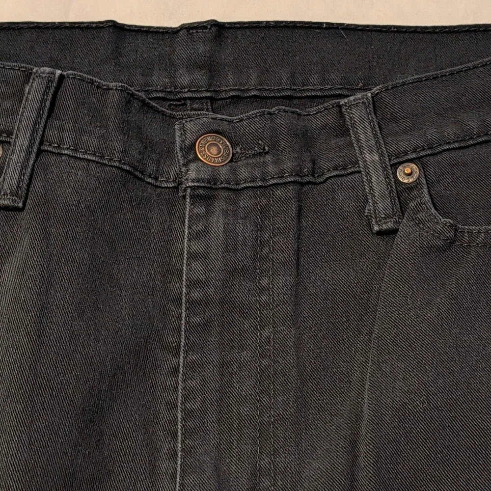 Levis 513 Slim Straight Jeans Mens 36x34 Black Denim Pants 00513-0691